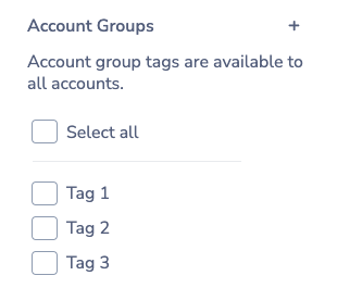 Account Group Tag Manager with List