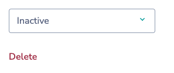 Account Stuatus Selector with Delete Option